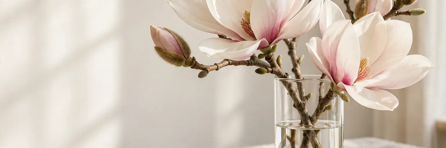 Magnolienzweige in der Vase
